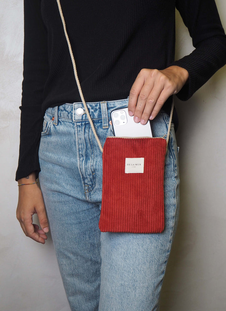 Sac porte-téléphone portable rouge